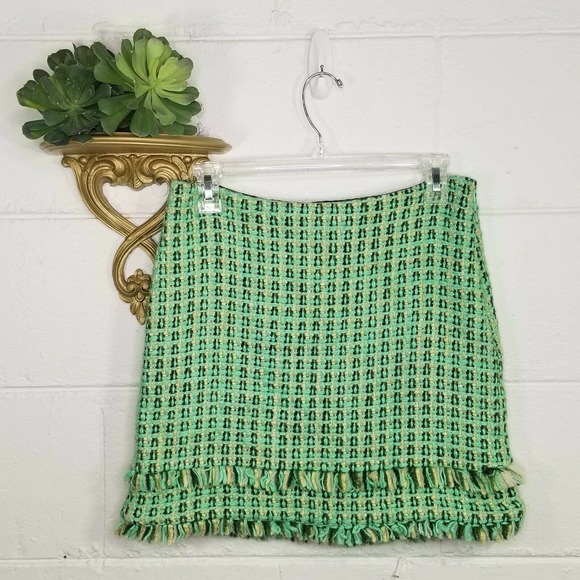 Tibi Dresses & Skirts - Tibi Tweed Fringe Skirt Pockets 4